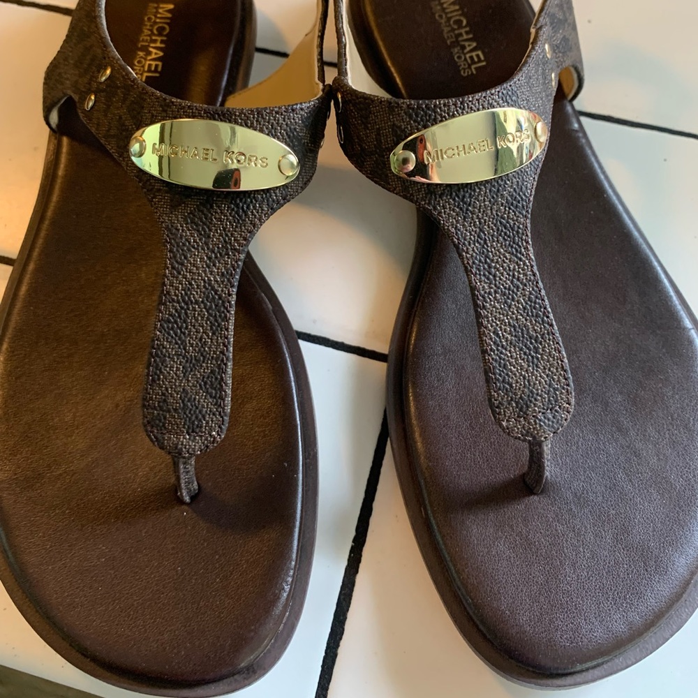 Michael Kors Sandals. Size 7 Light Wear Brown Gold